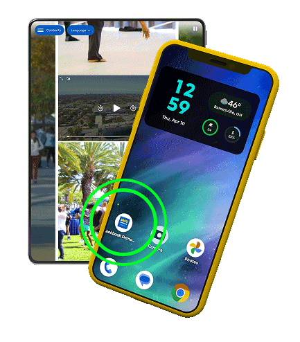 PWA download shown on mobile interface